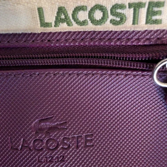 NWOT LACOSTE Plum Tote Bag for Women 19" X 12" X 6" With Bag Key Chain - Picture 4 of 6
